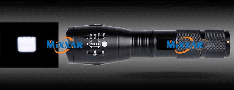 Tactical Waterproof Zoomable LED Flashlight.