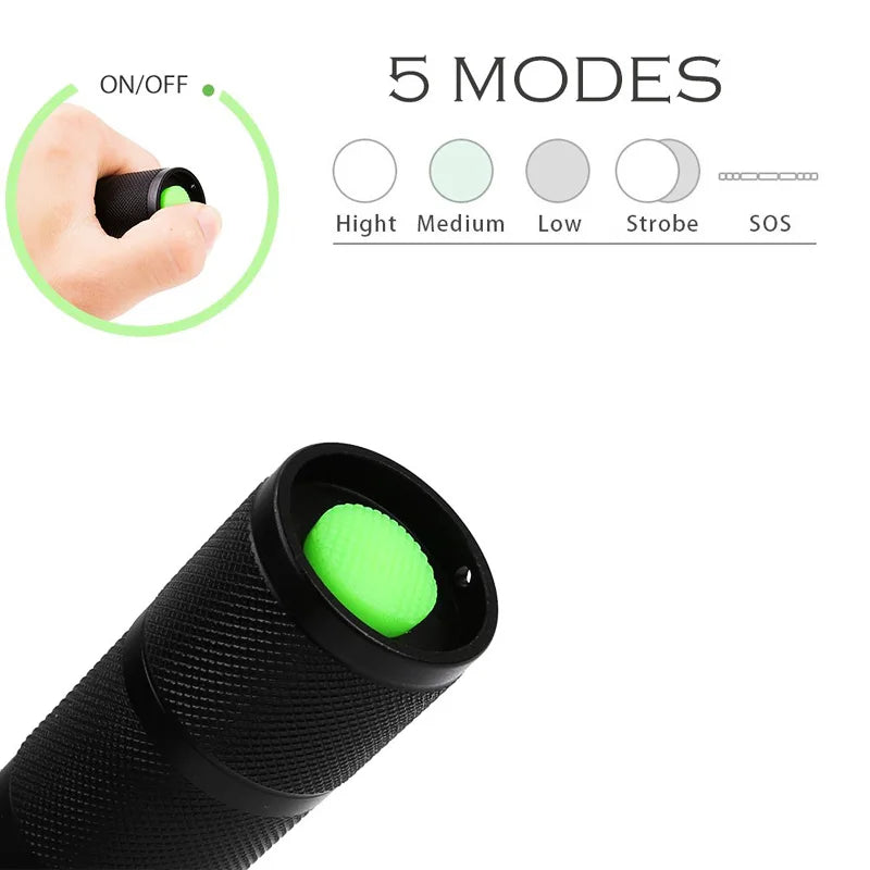 Tactical Waterproof Zoomable LED Flashlight.