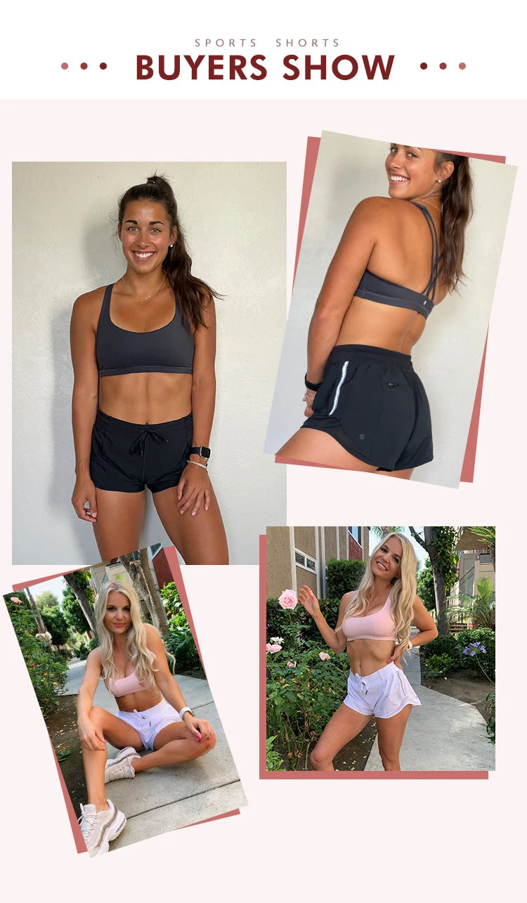 Women's Quick-Dry Loose Running Shorts Wit A Pocket.