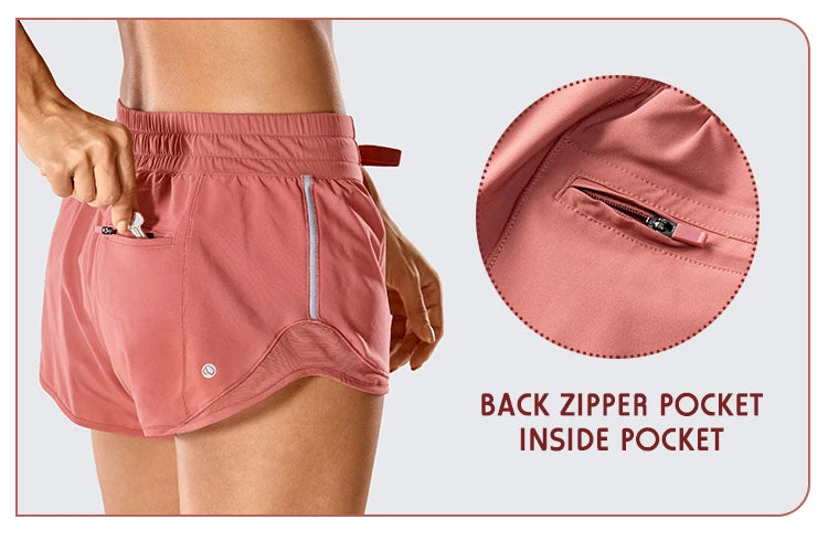 Women's Quick-Dry Loose Running Shorts Wit A Pocket.