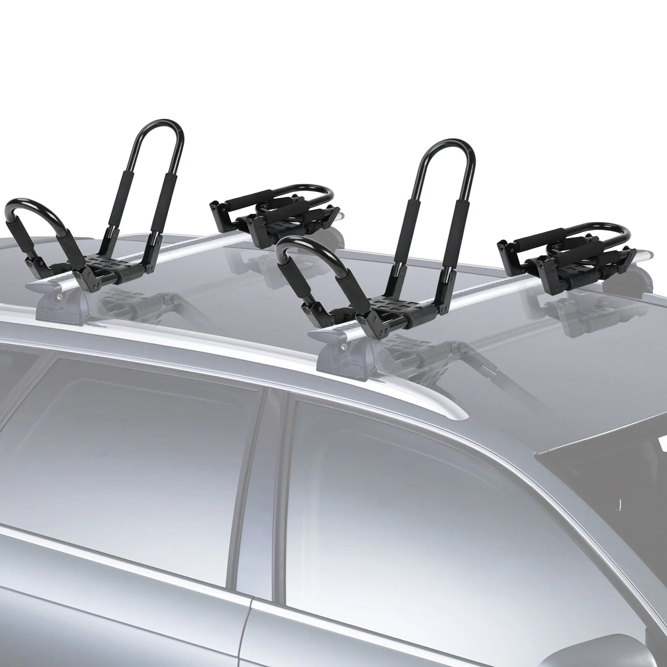 2 Pairs Folding Roof Top Mounted Rack J-Bar Roof Rack For Kayaks, and Canoes
