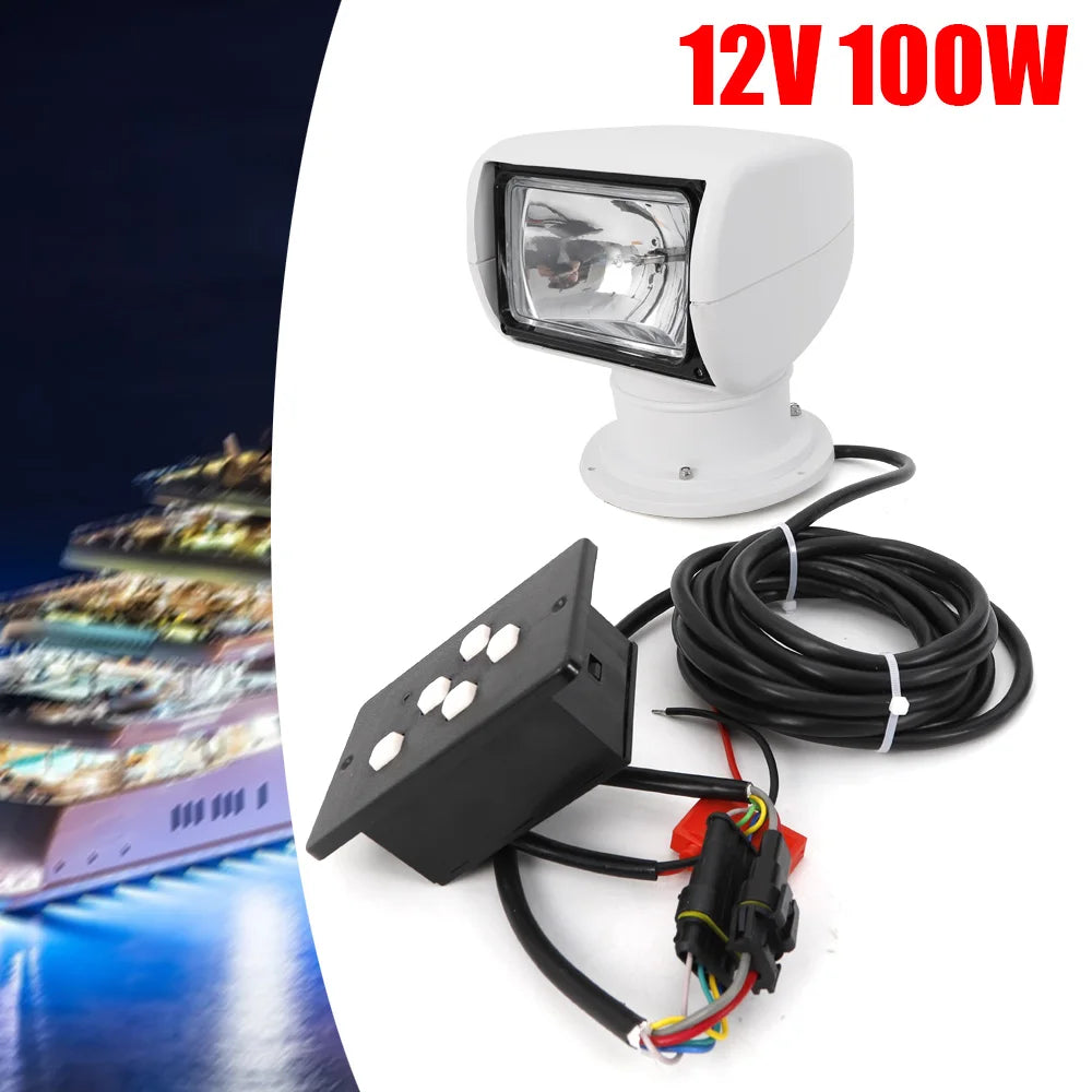 100W 360 Degree Remote Control Waterproof Boat Searchlight