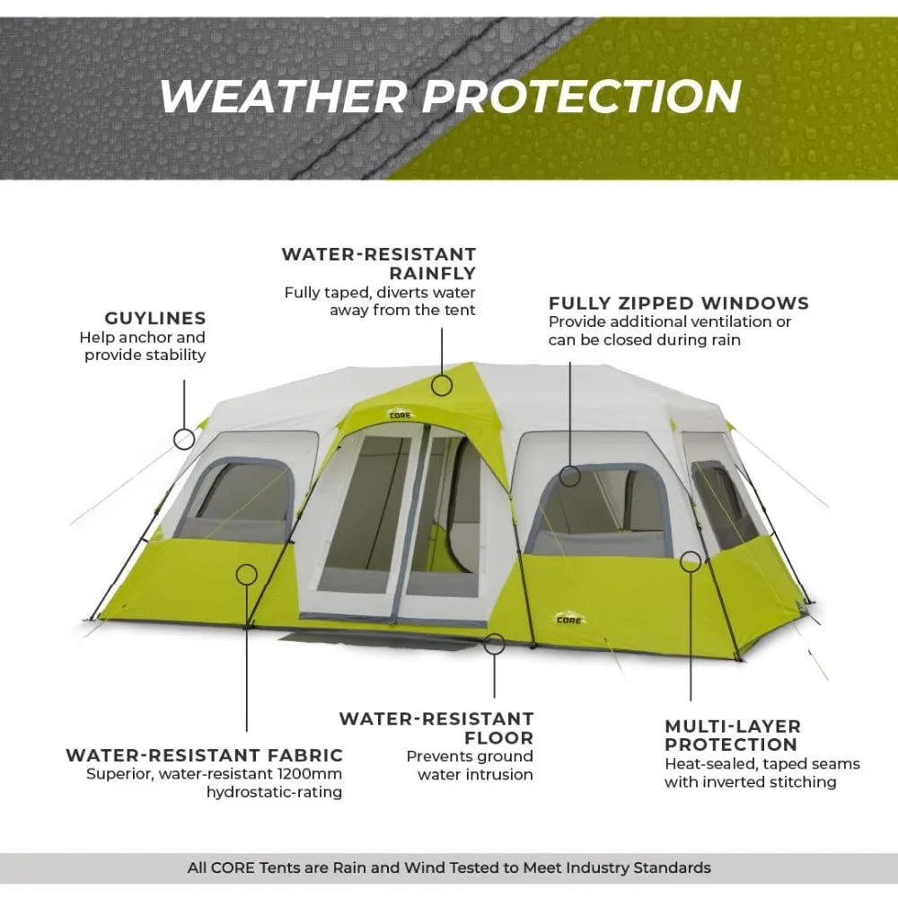 3 Room 12 Person Instant Pop-Up Tent