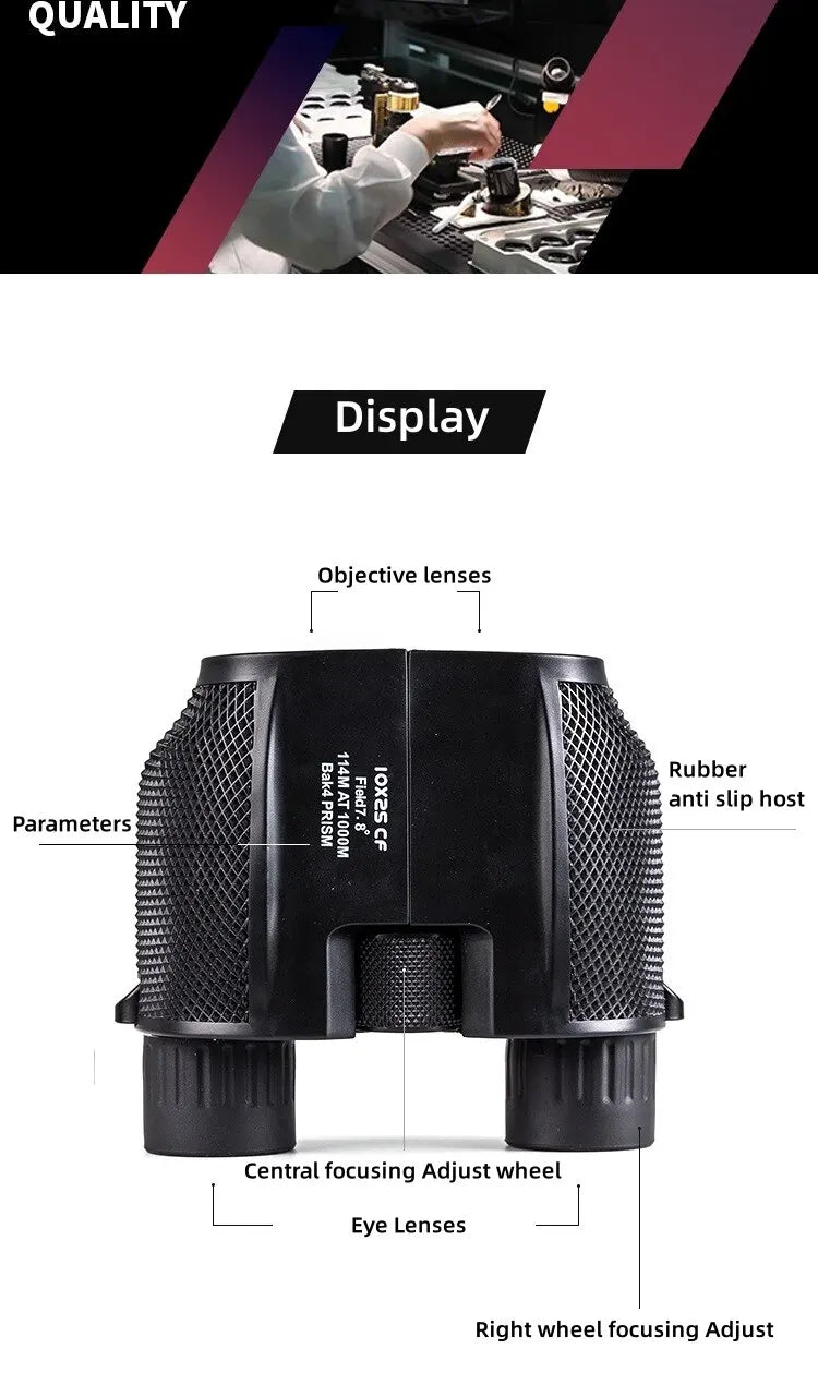 10X25 HD Mini Portable Bird Watching Binoculars