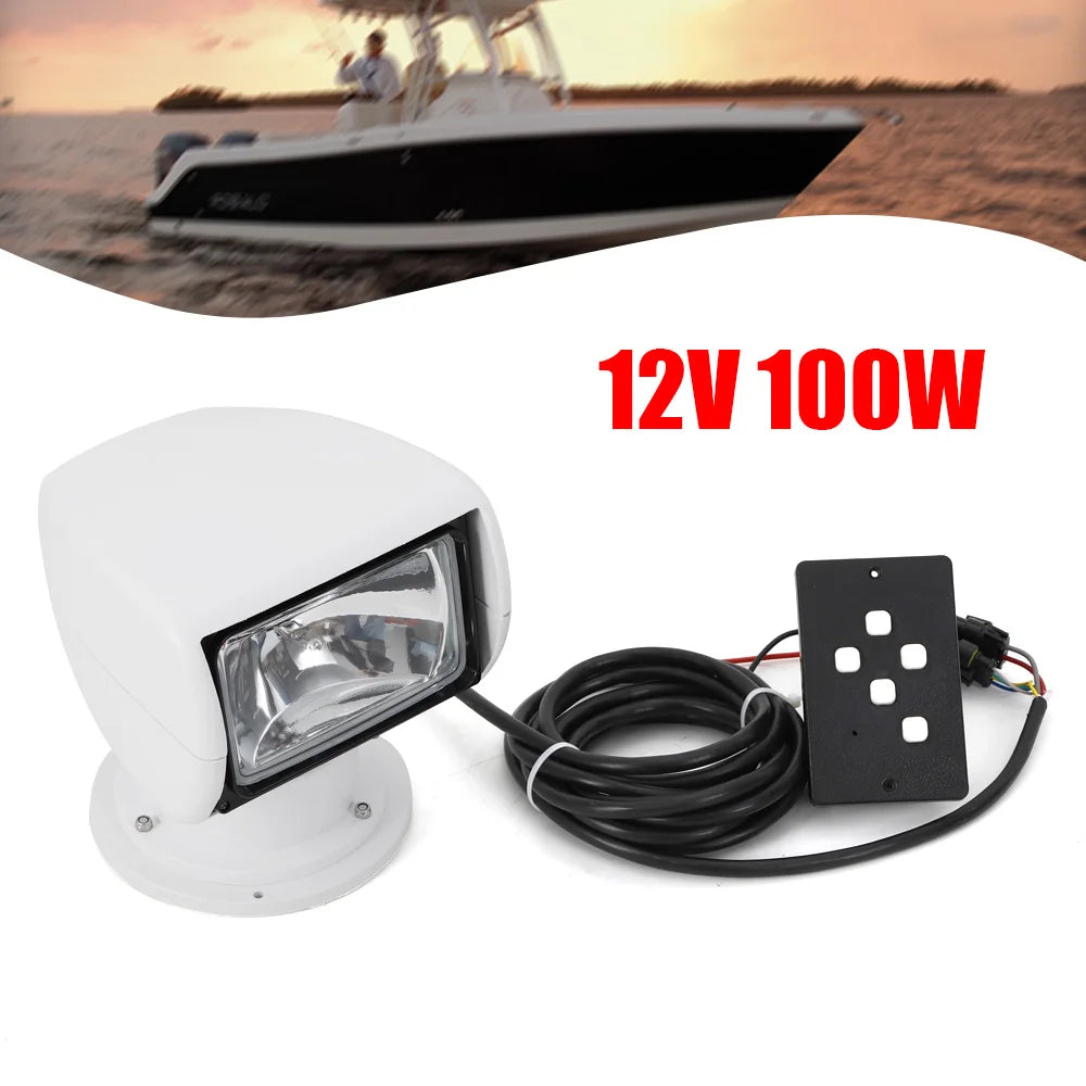 100W 360 Degree Remote Control Waterproof Boat Searchlight