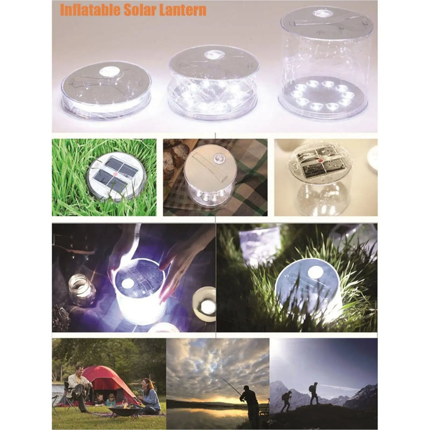 Solar Powered Inflatable Folding Led Lantern