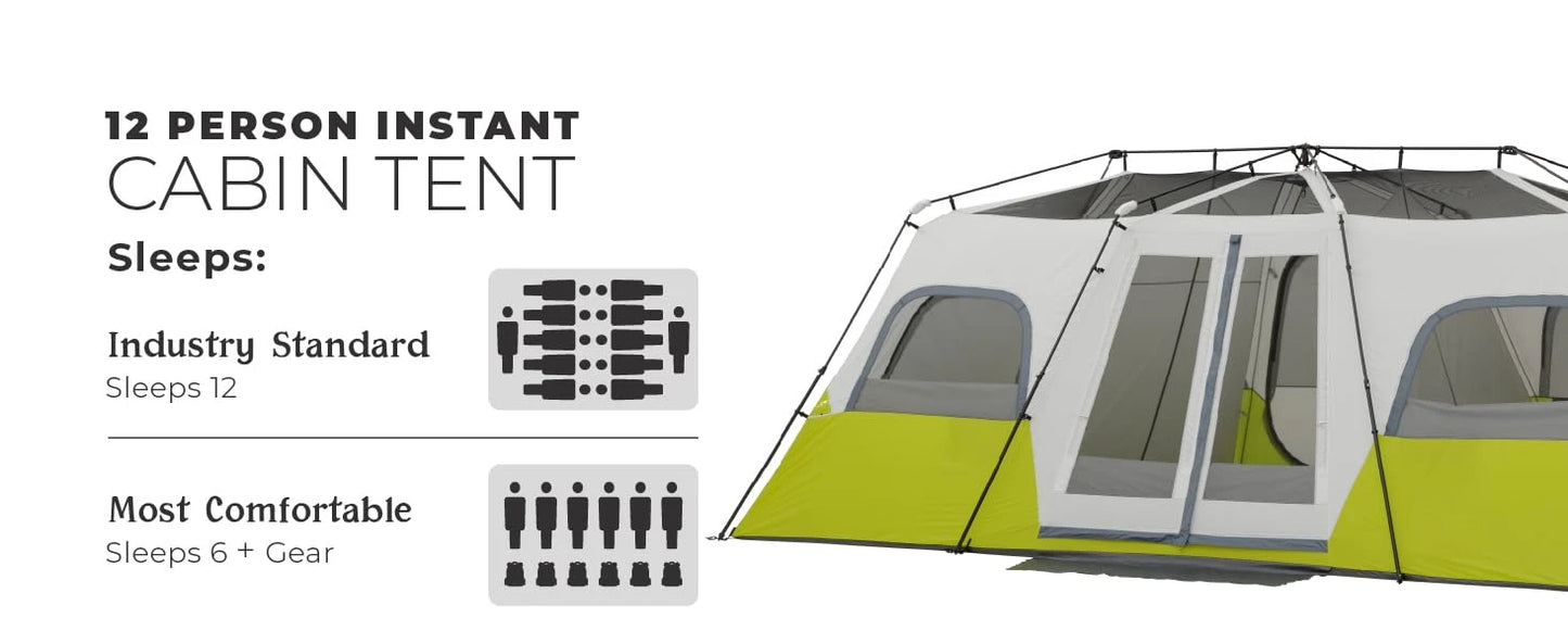 3 Room 12 Person Instant Pop-Up Tent
