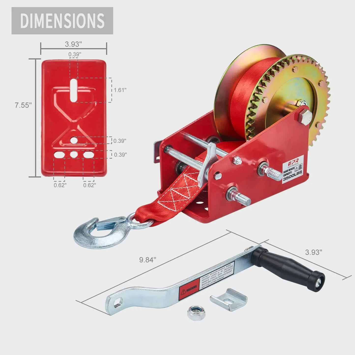 Heavy Duty Trailer Hand 3500L Boat Winch