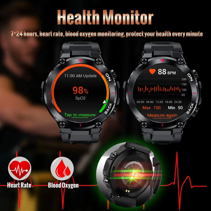 GPS Men Outdoor Sports Fitness Smartwatch.