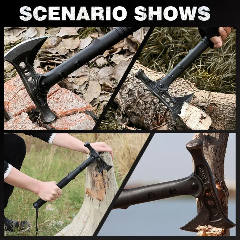 Foldable Camping And Tactical Axe Multi Tool Kit.