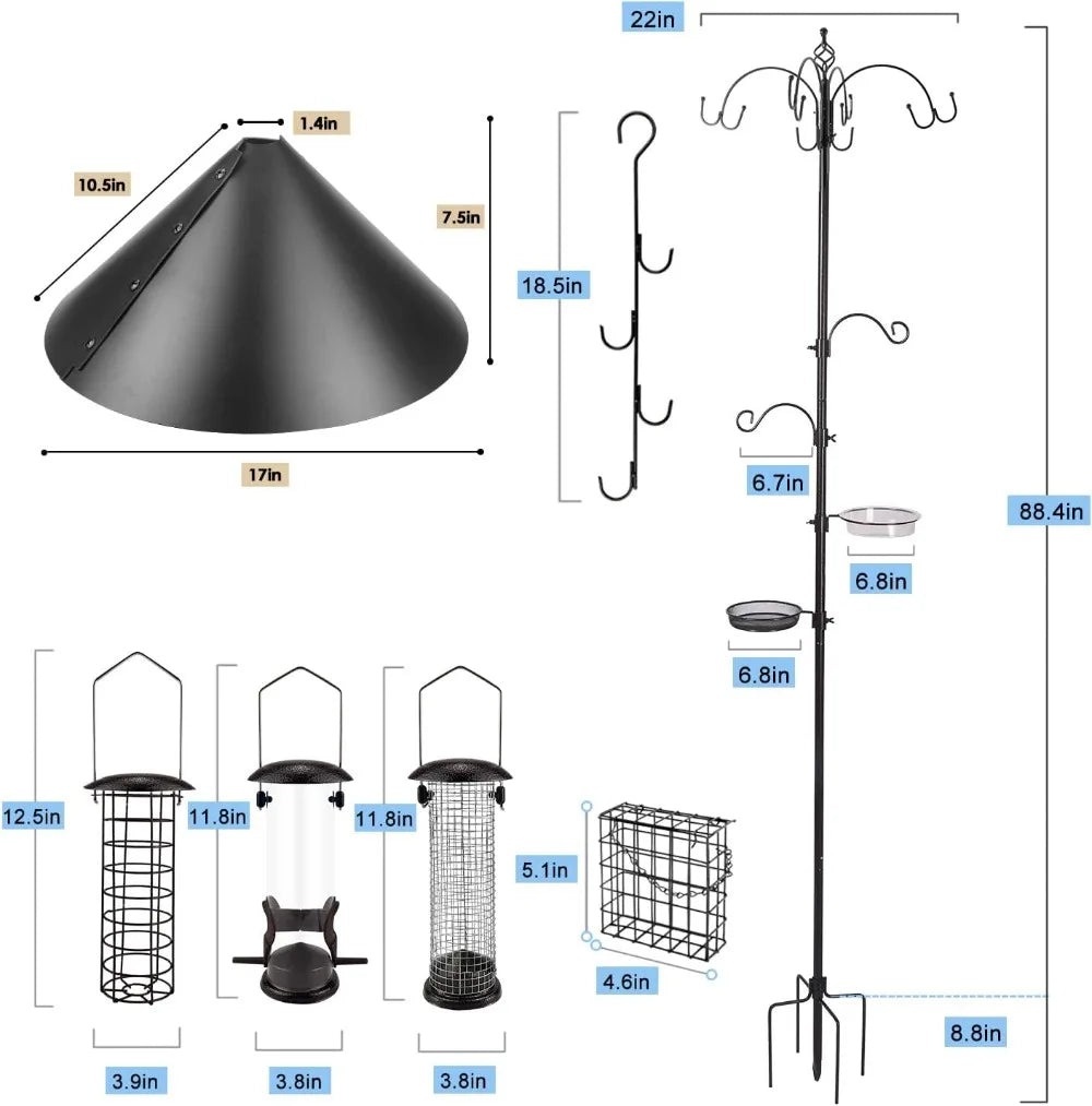 Bird Feeding Station Kit with Feeder Pole, Feeder, and other Feed Varieties.