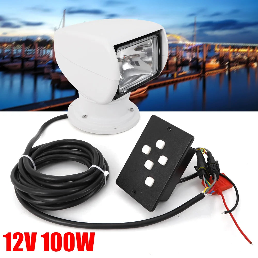 100W 360 Degree Remote Control Waterproof Boat Searchlight