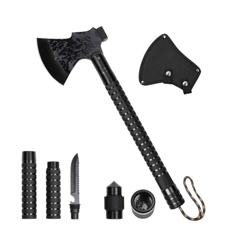 Foldable Camping And Tactical Axe Multi Tool Kit.