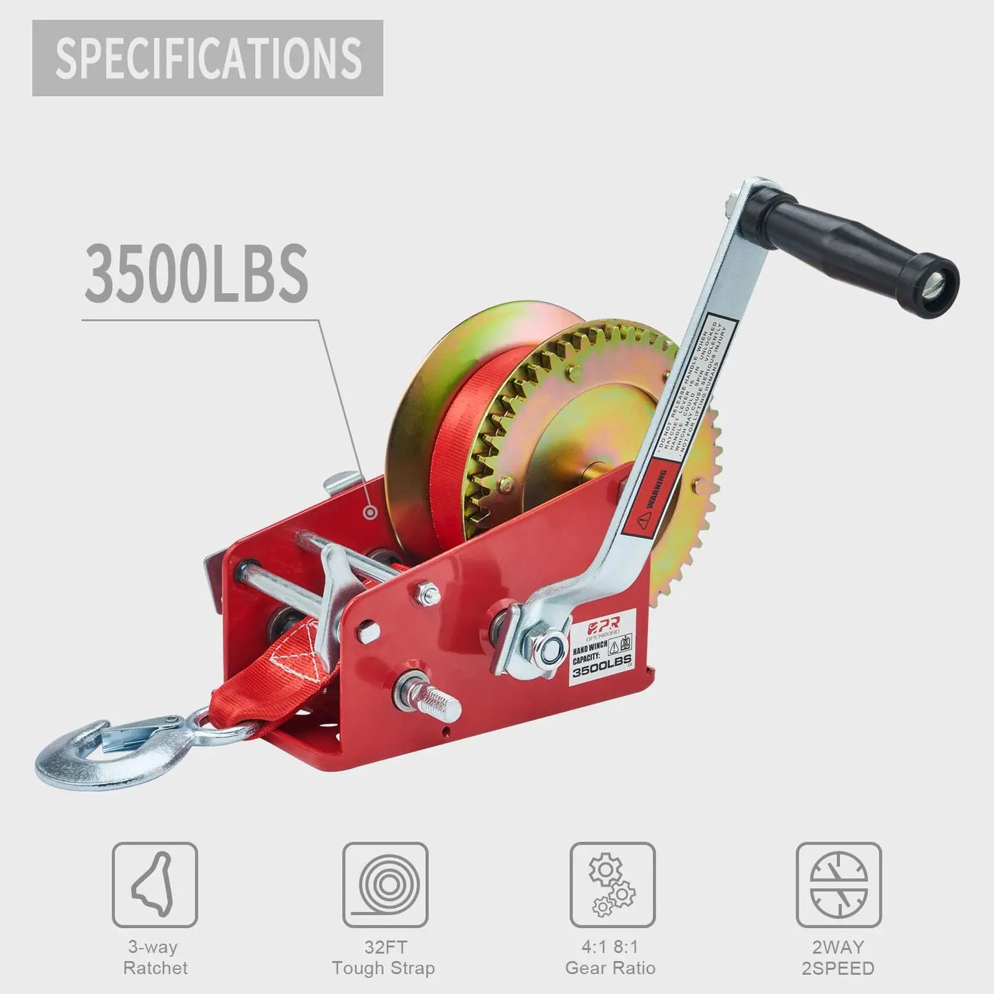 Heavy Duty Trailer Hand 3500L Boat Winch
