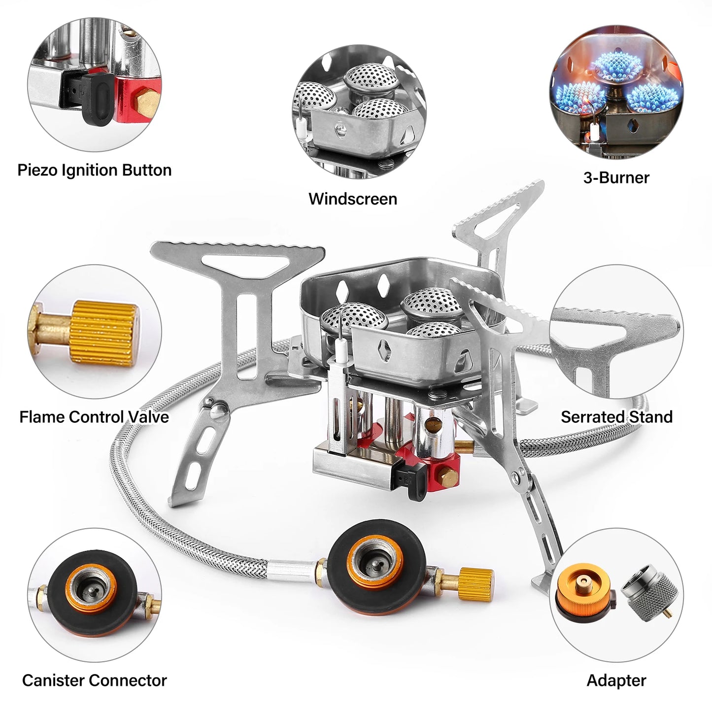 Outdoor Camping Folding Portable Gas Windproof Stove..