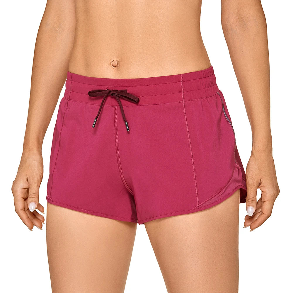 Women's Quick-Dry Loose Running Shorts Wit A Pocket.