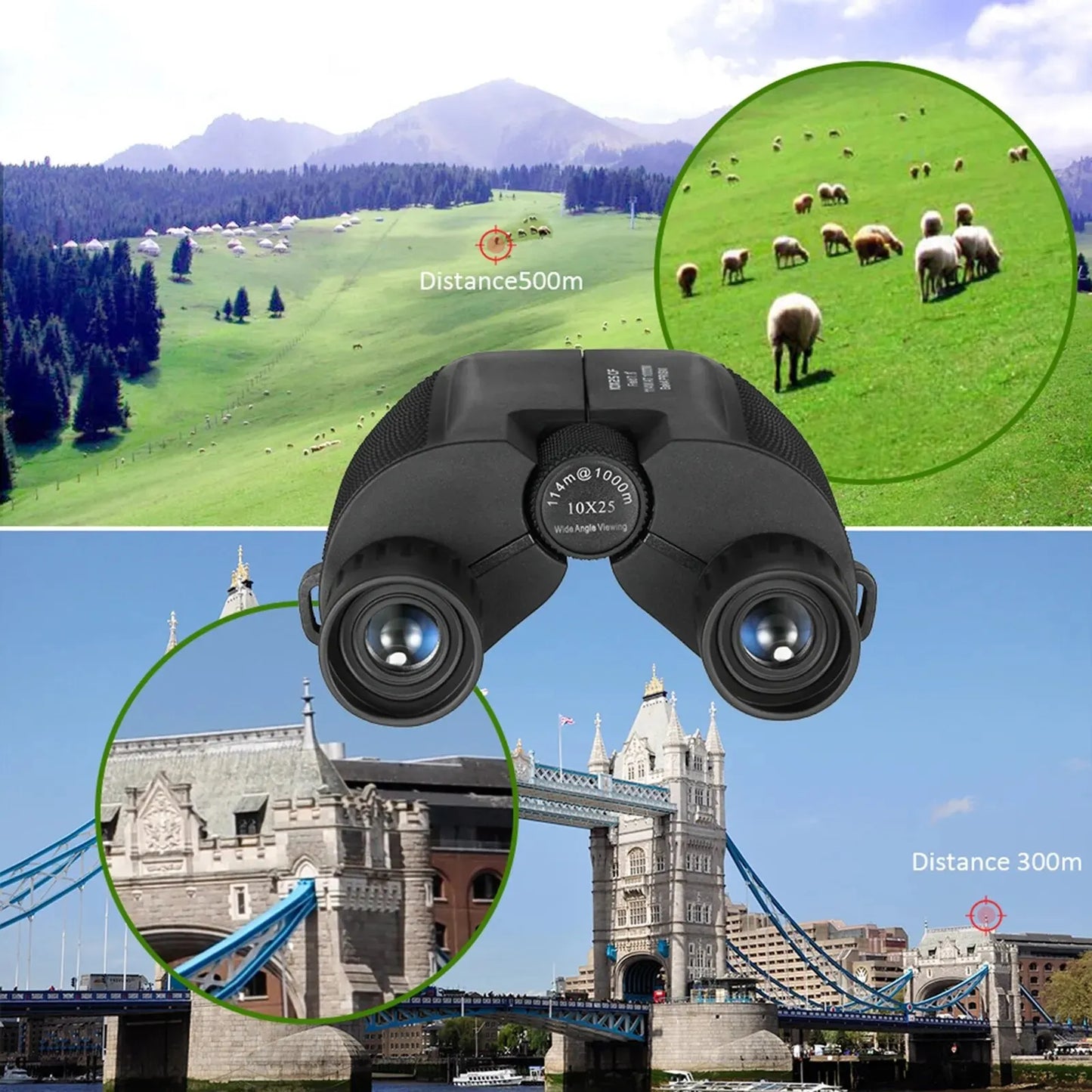 10X25 HD Mini Portable Bird Watching Binoculars