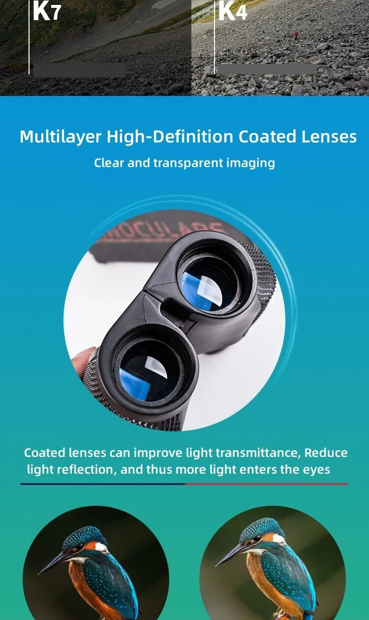 10X25 HD Mini Portable Bird Watching Binoculars