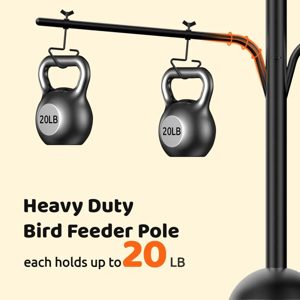Bird Feeder Pole Station with a Solar Powered Bird Watching Camera.