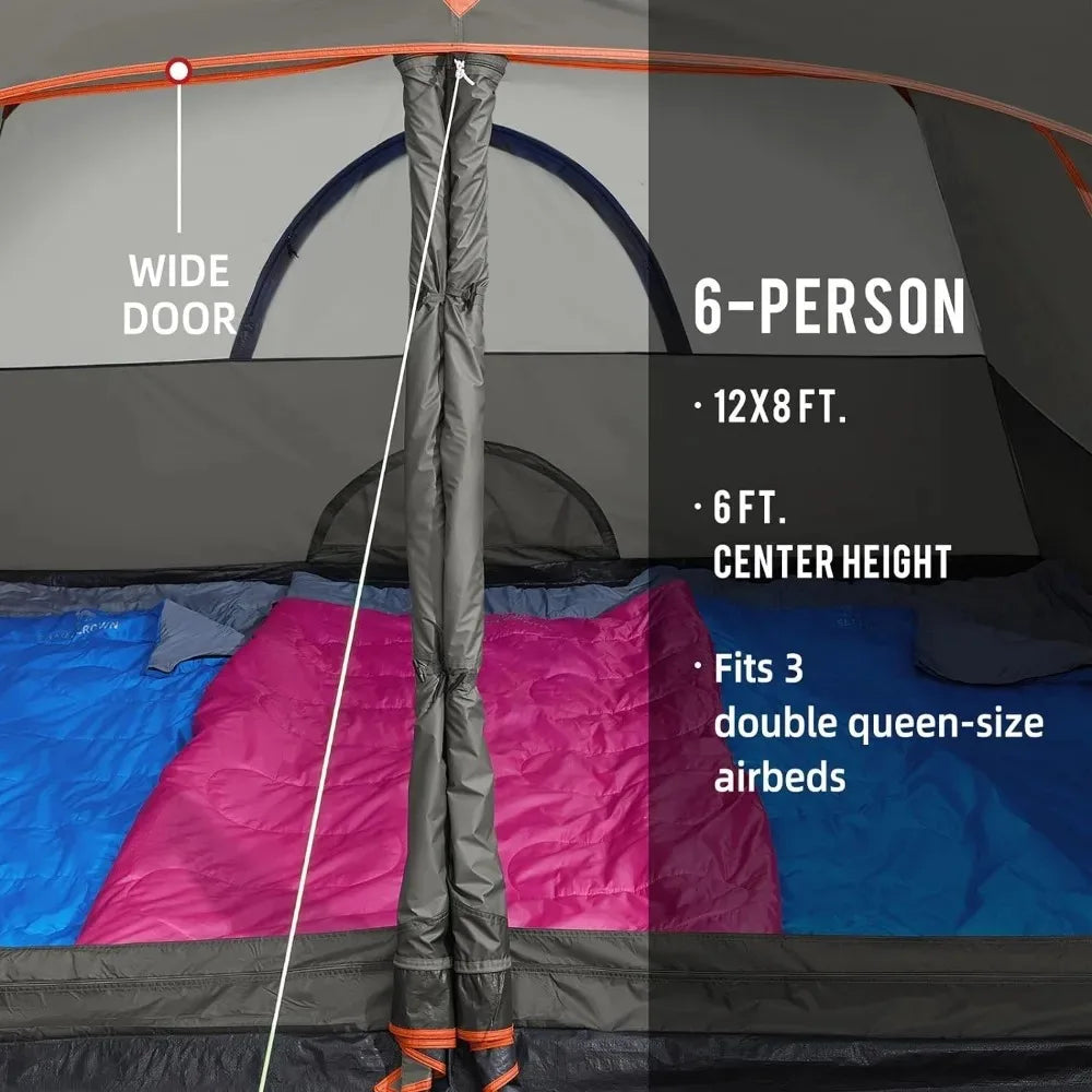 3/4/5/6 Person Easy Setup Tents with Floor Mats for Camping