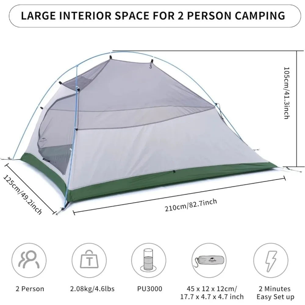 2 Person Lightweight Backpacking Tent with Footprint