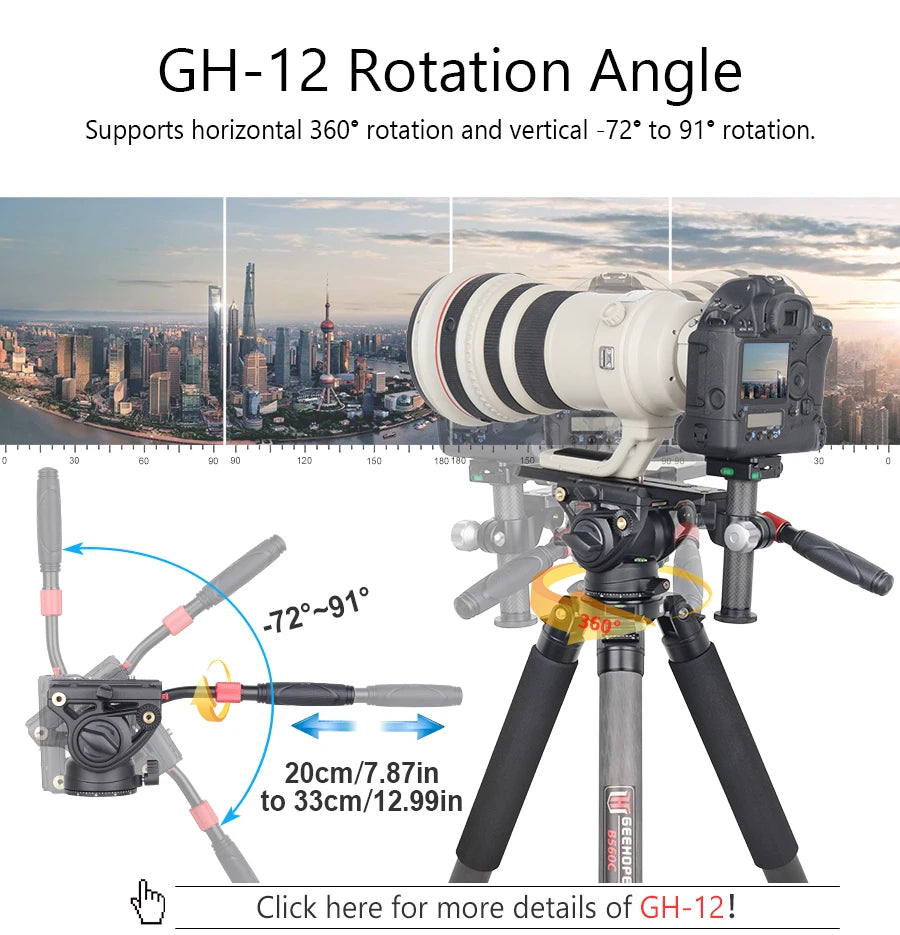 Professional Heavy Carbon Fiber Camera Tripod With Bird Watching Bracket 4