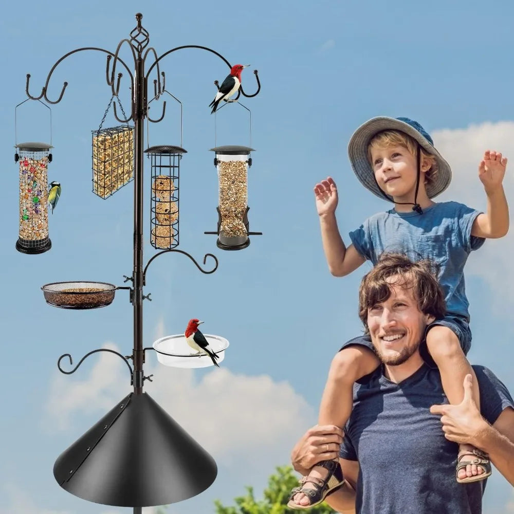 Bird Feeding Station Kit with Feeder Pole, Feeder, and other Feed Varieties.