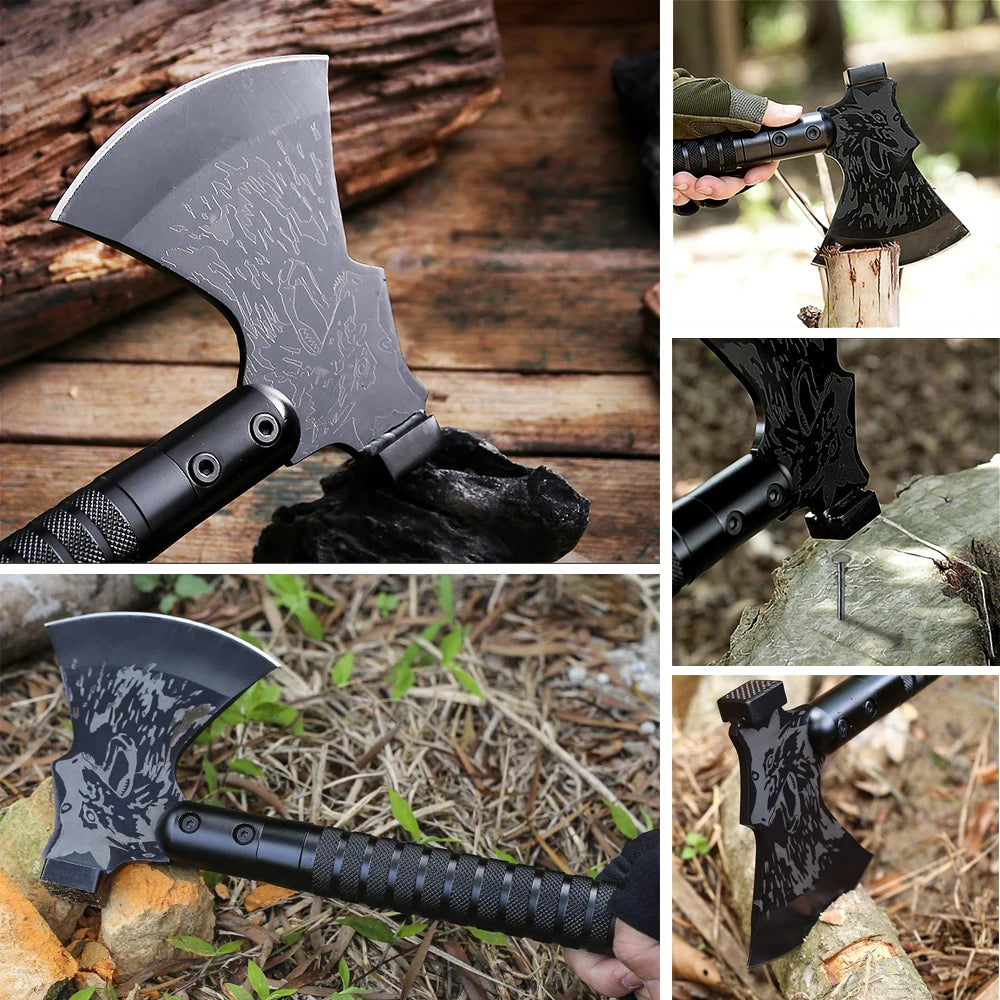 Multifunctional Portable Axe And Camping Combination Tool.