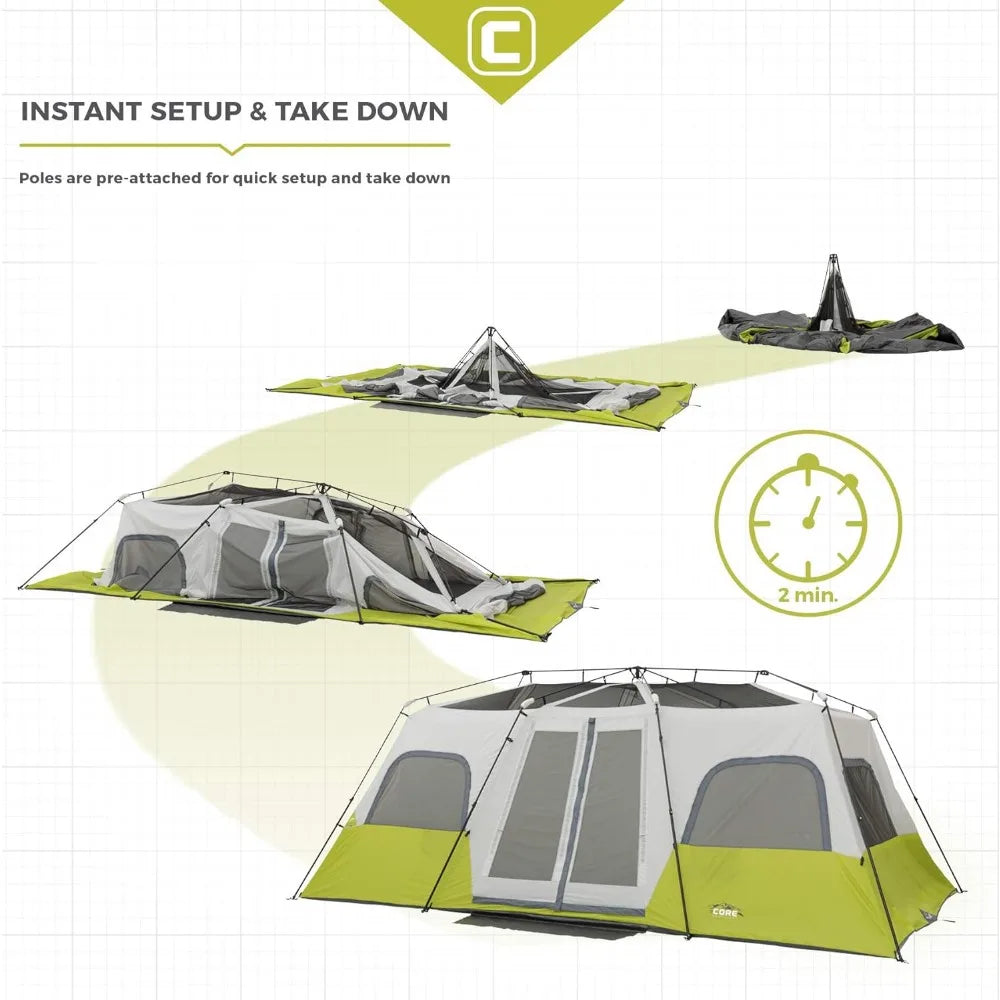 3 Room 12 Person Instant Pop-Up Tent