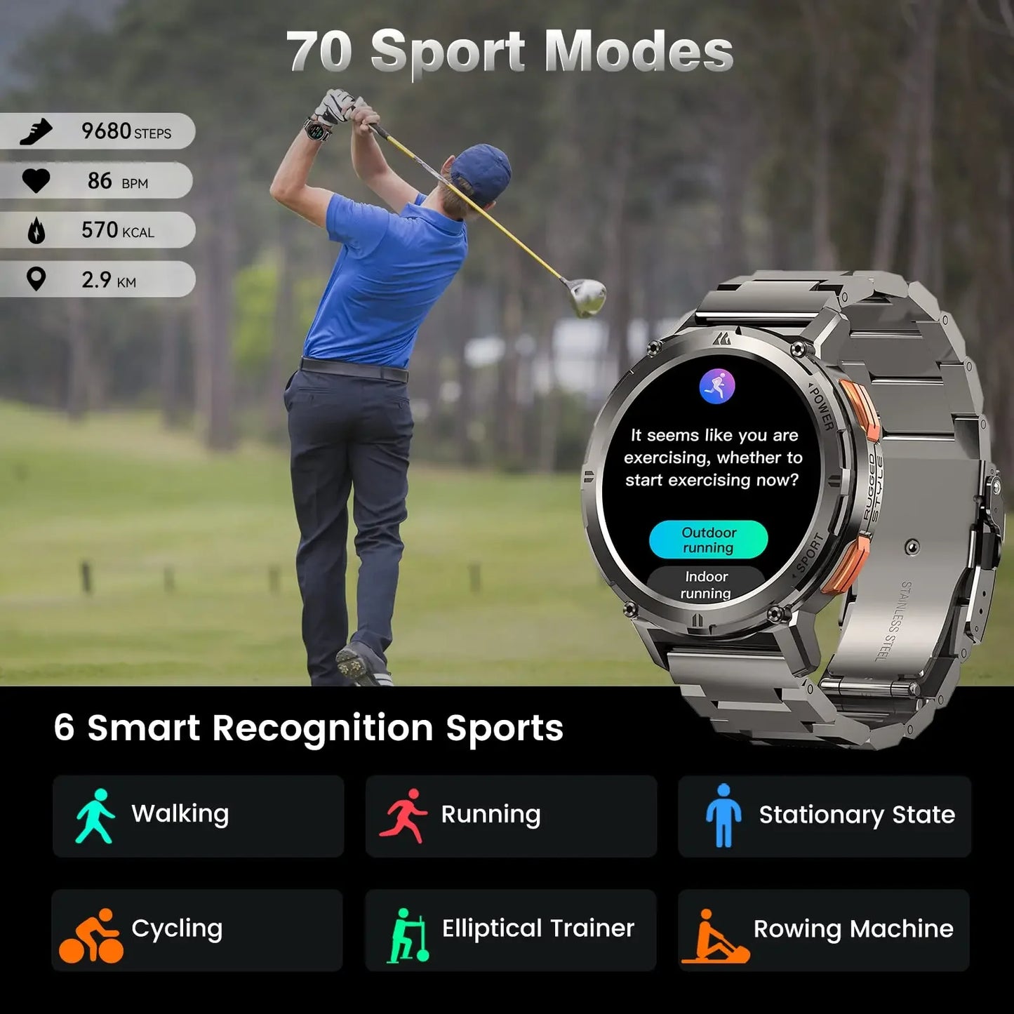 Men's Fitness Bluetooth Ultra Smartwatches>