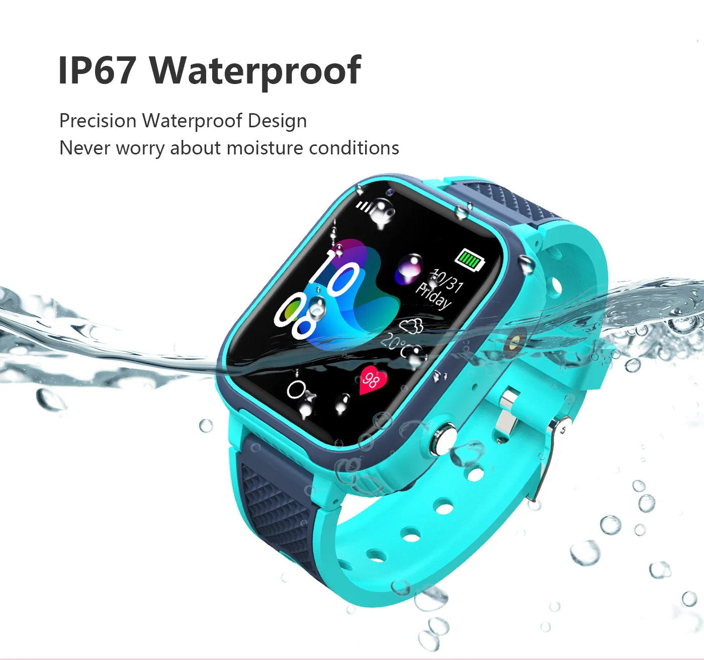 Kids Waterproof Smartwatch With GPS WIFI Video And SOS.