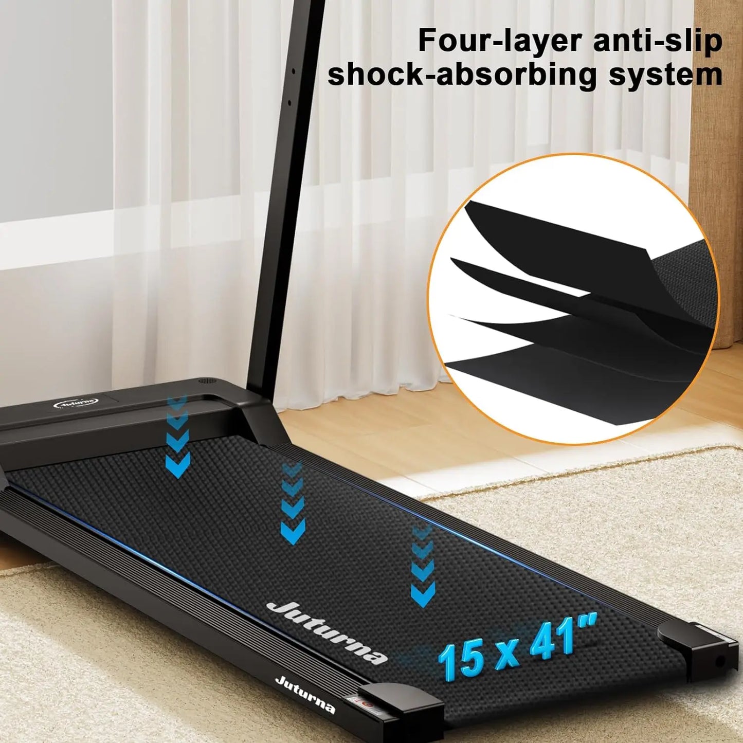 Portable 3.0 HP Compact Folding Treadmill for Home Office