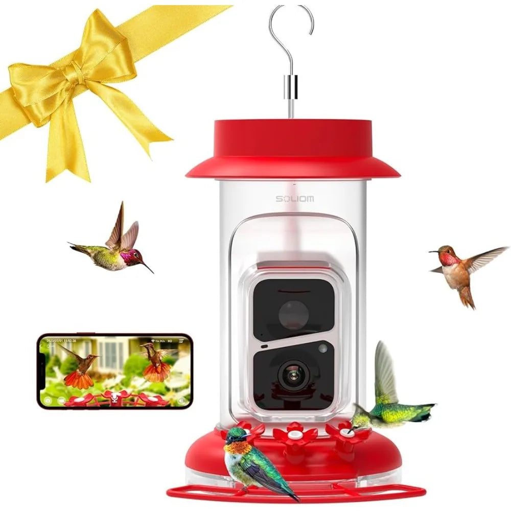 Hummingbird Feeder with AI Identify Bird Species Camera,