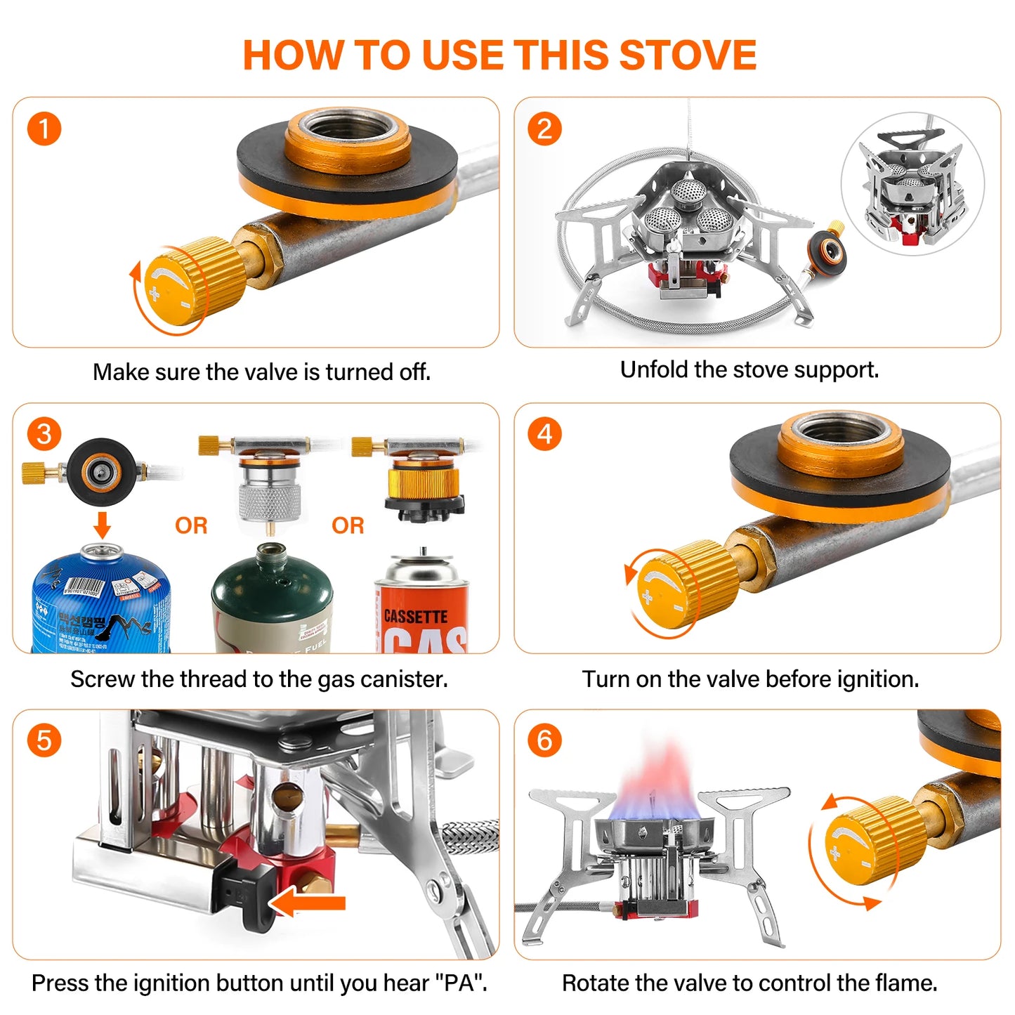 Outdoor Camping Folding Portable Gas Windproof Stove..