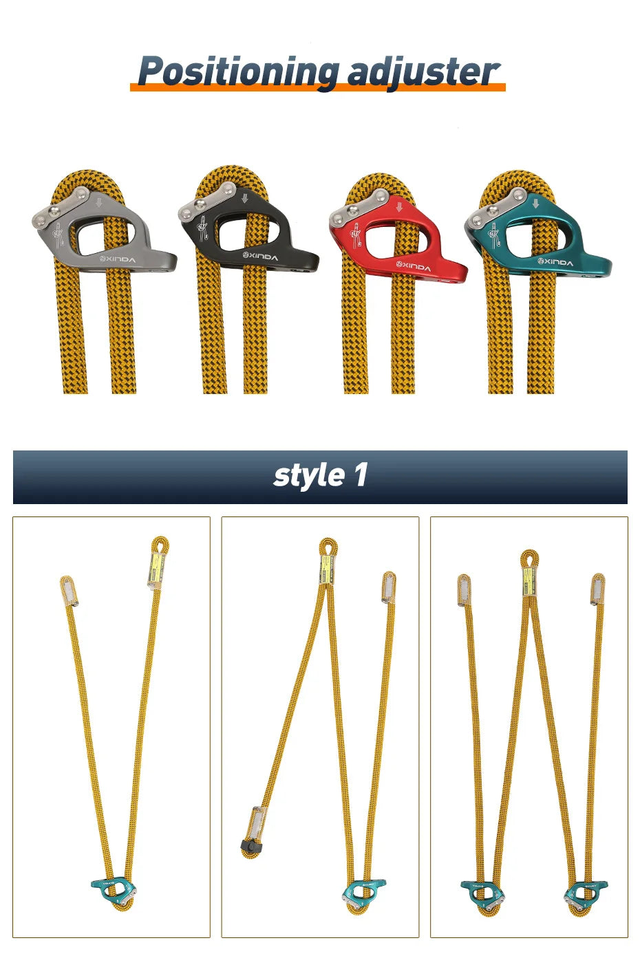 Positioning Lanyard Adjuster For Rock Climbing