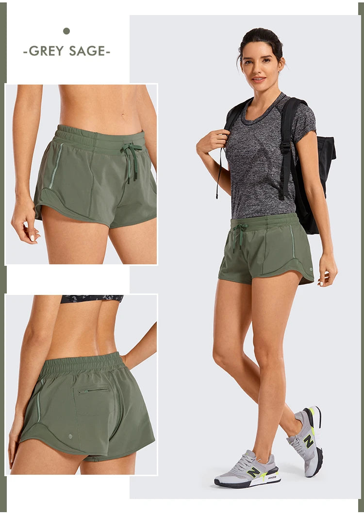 Women's Quick-Dry Loose Running Shorts Wit A Pocket.