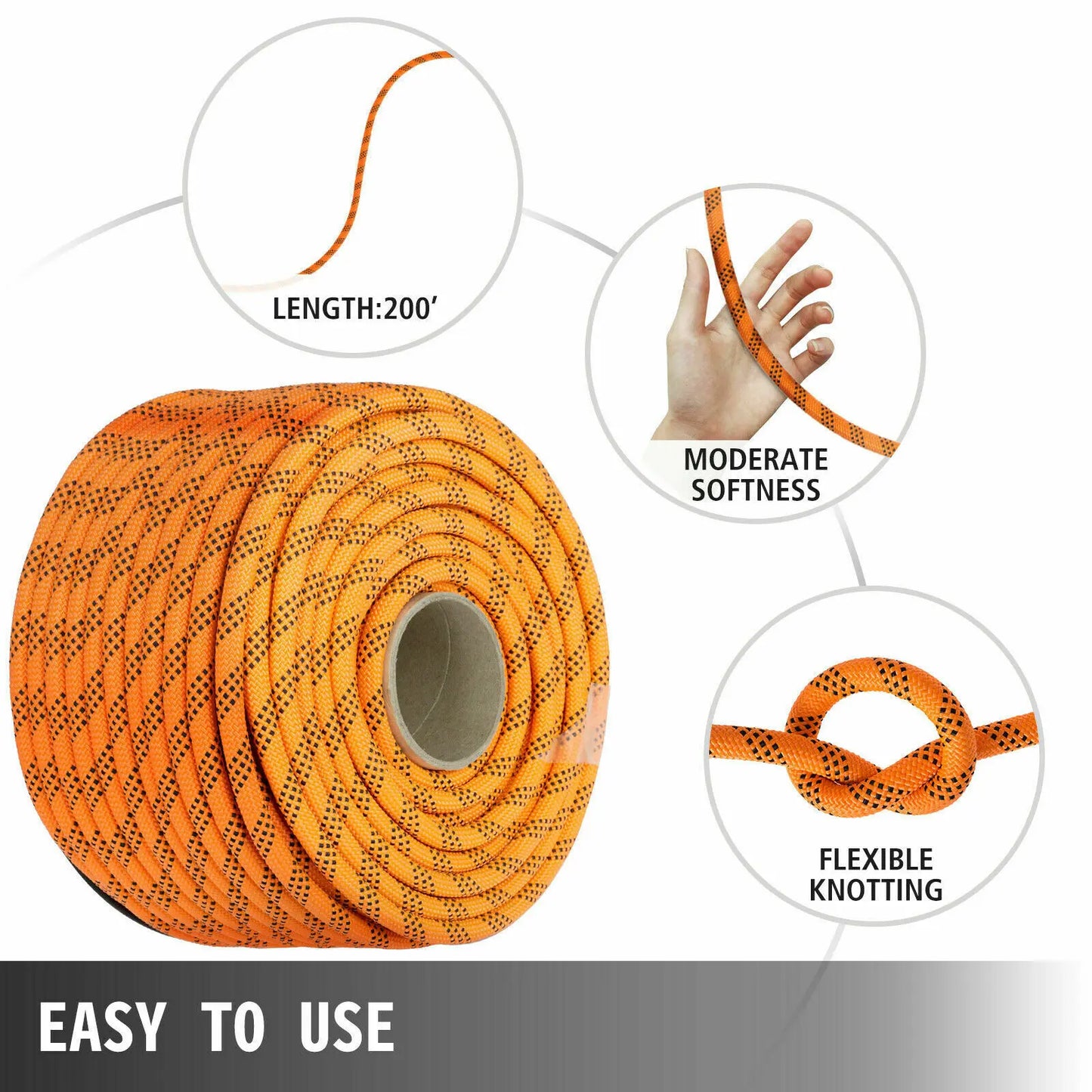 7/16'' Double Braid Polyester Rope Nylon Climbing Rope.