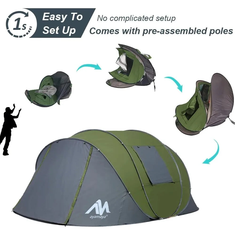 6 Person Easy Pop Up Tents for Camping-