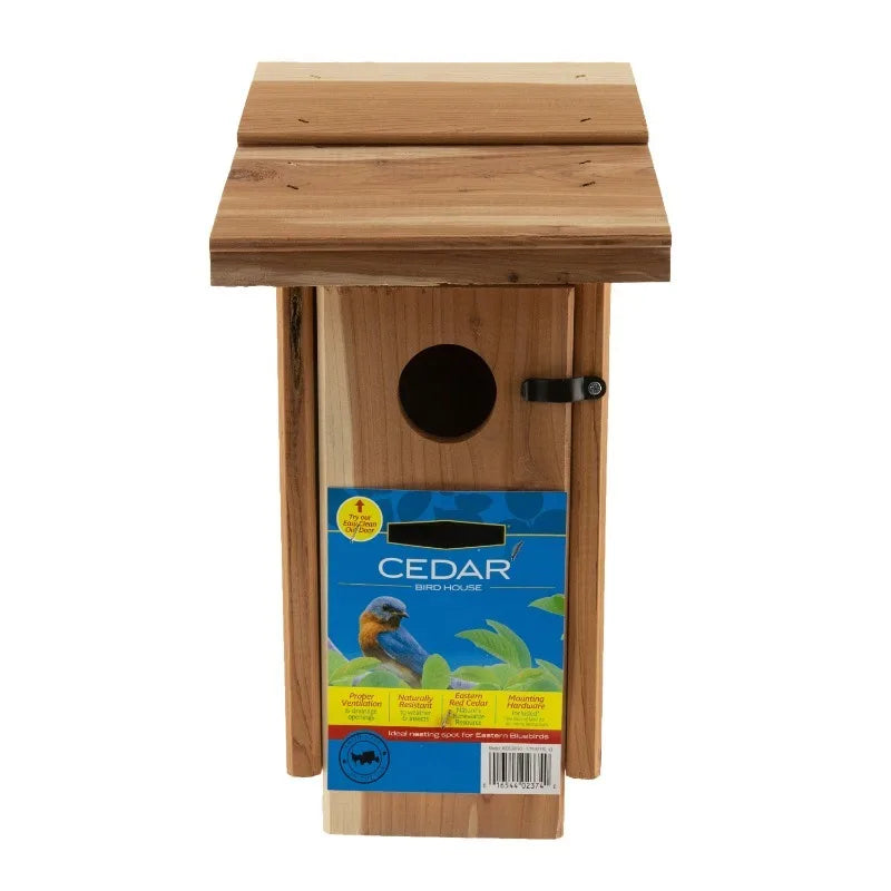 Red Cedar Bluebird Wild Bird House, 2 Pack 13'' Tail