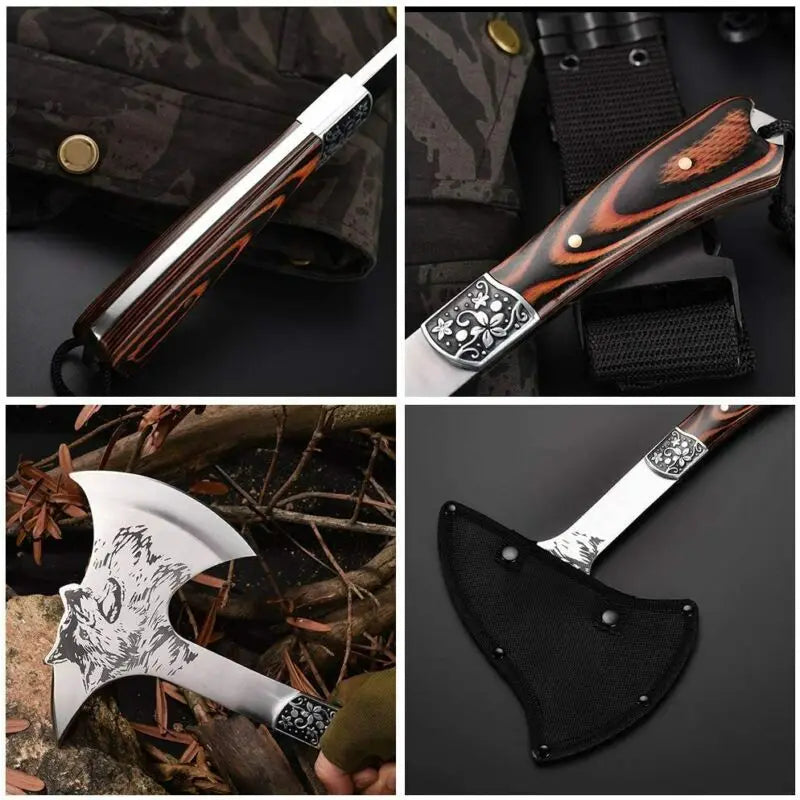 Foldable Camping And Tactical Axe Multi Tool Kit.