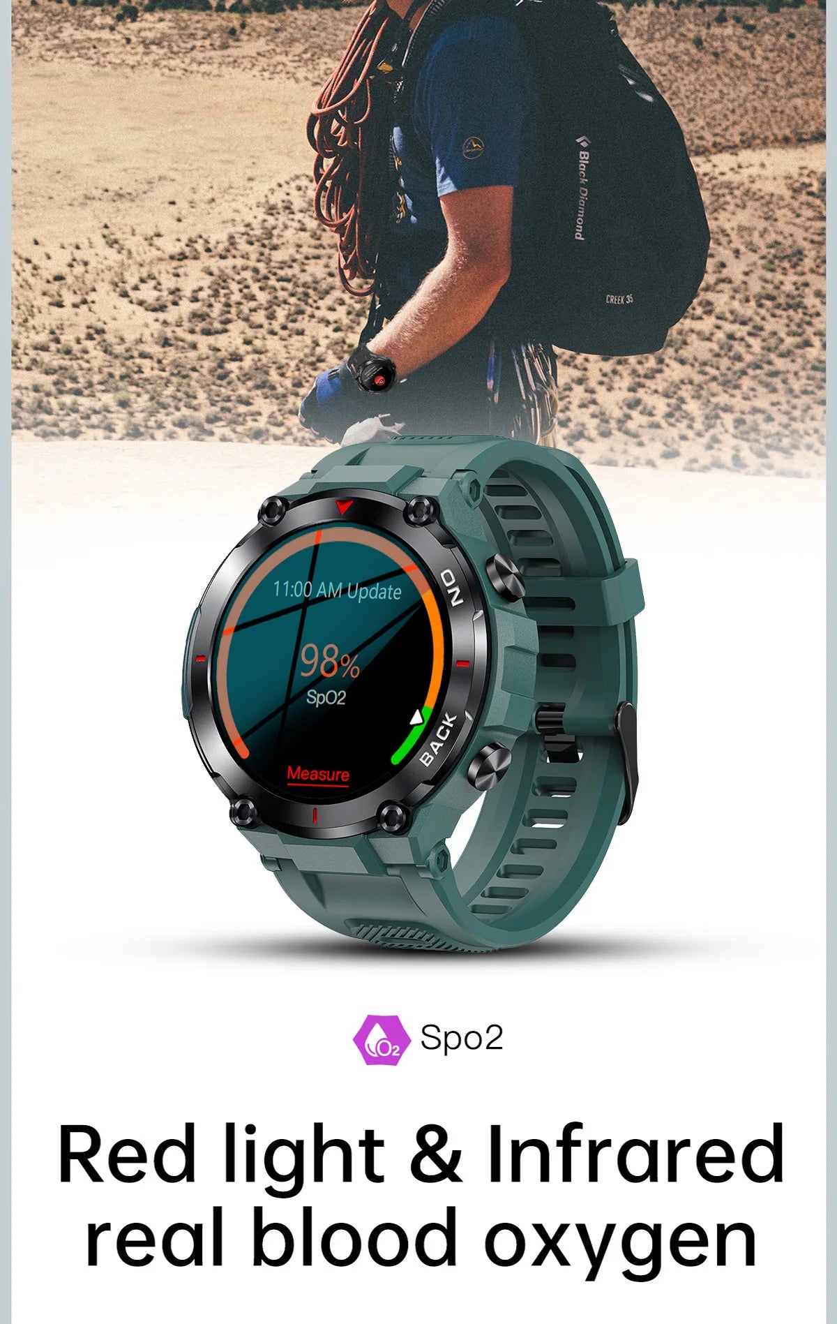 GPS Men Outdoor Sports Fitness Smartwatch.