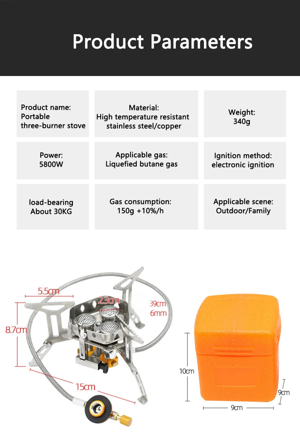 Outdoor Camping Folding Portable Gas Windproof Stove..