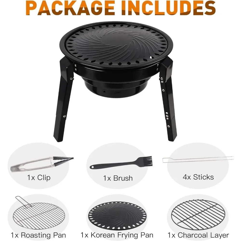 Portable Charcoal Camping Barbecue Grill,