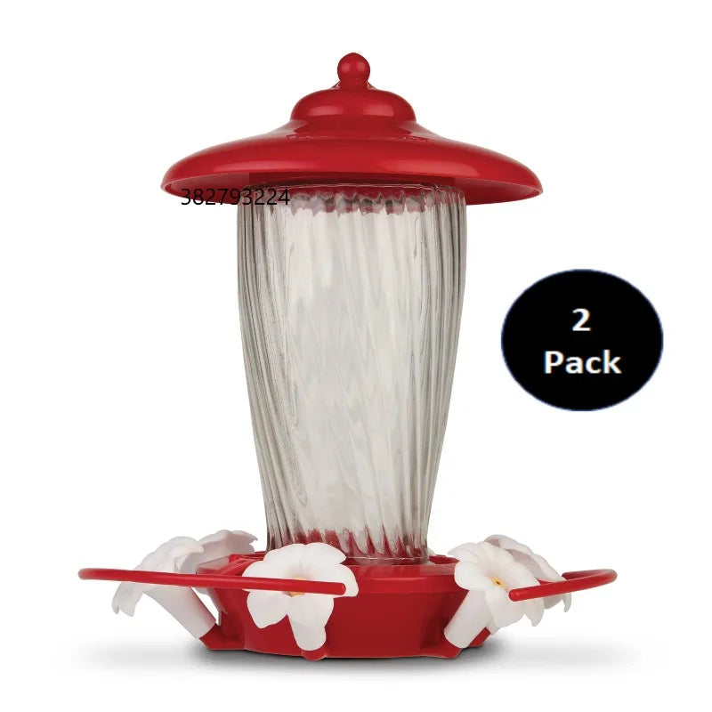 Red Glass Hummingbird Bird Feeder,