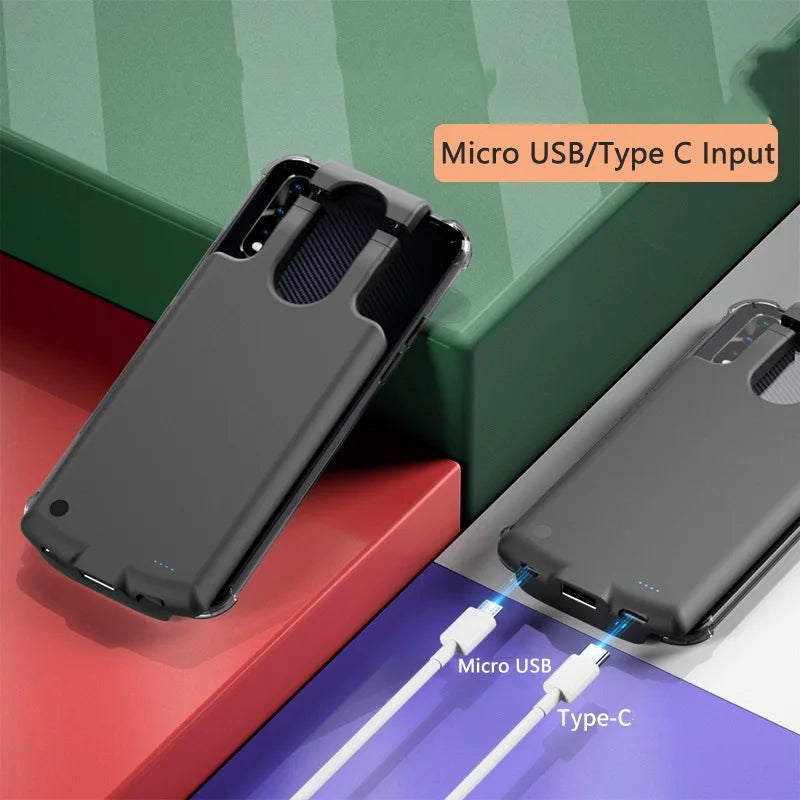 Universal Adjustable Battery Charger Case For iPhone 13 12 11 Pro Samsung Huawei Oneplus Xiaomi Power Bank Battery Charger Case