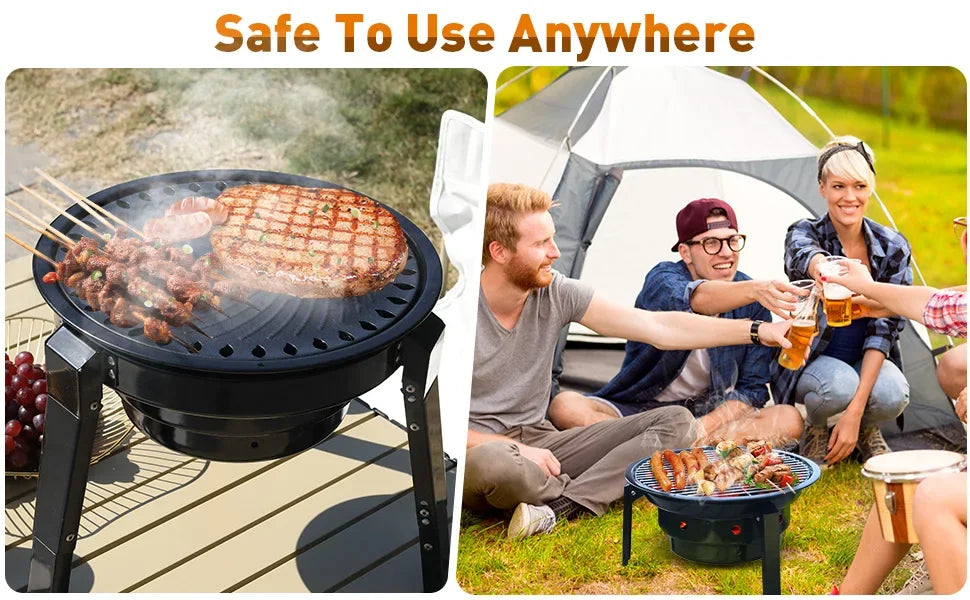 Portable Charcoal Camping Barbecue Grill,