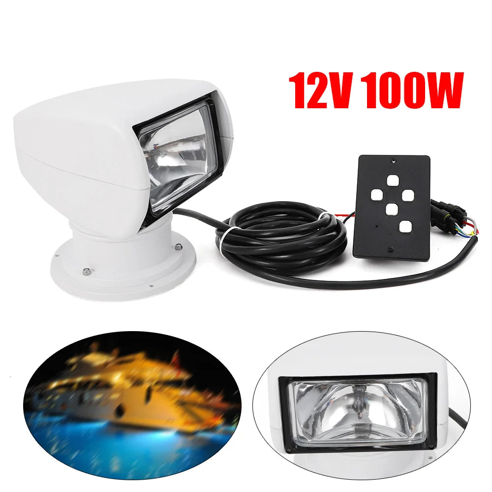 100W 360 Degree Remote Control Waterproof Boat Searchlight