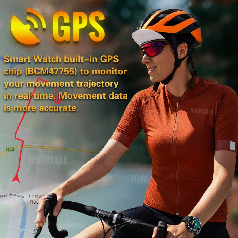 GPS Men Outdoor Sports Fitness Smartwatch.