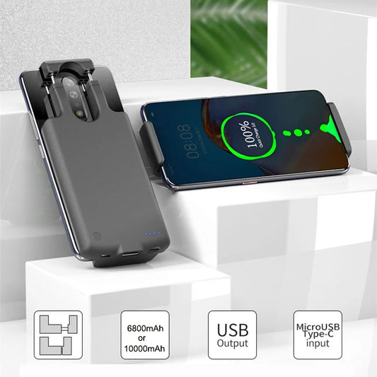 Universal Adjustable Battery Charger Case For iPhone 13 12 11 Pro Samsung Huawei Oneplus Xiaomi Power Bank Battery Charger Case