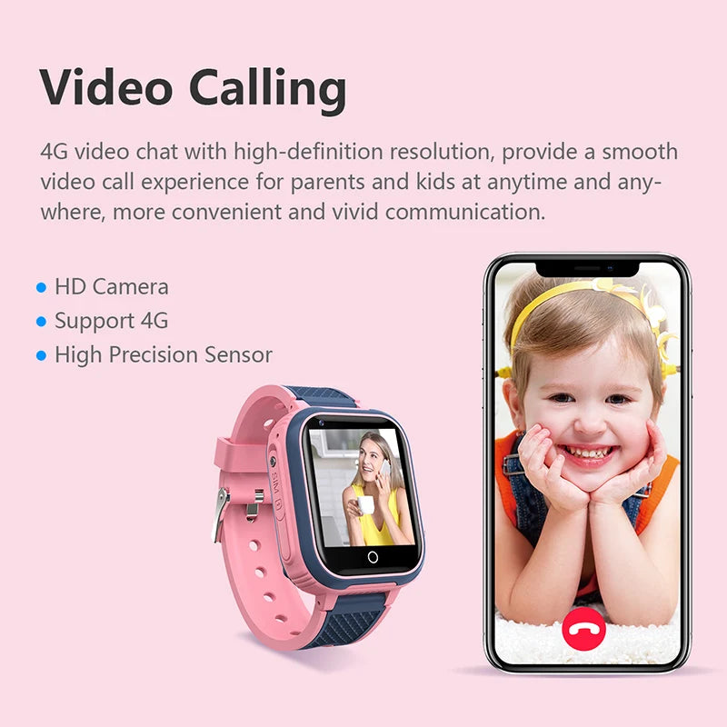 Kids Waterproof Smartwatch With GPS WIFI Video And SOS.